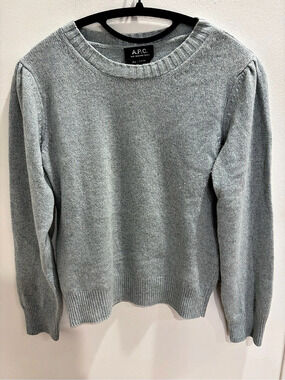 A.P.C. Baby Blue Wool Blend Crewneck Sweater Size XS